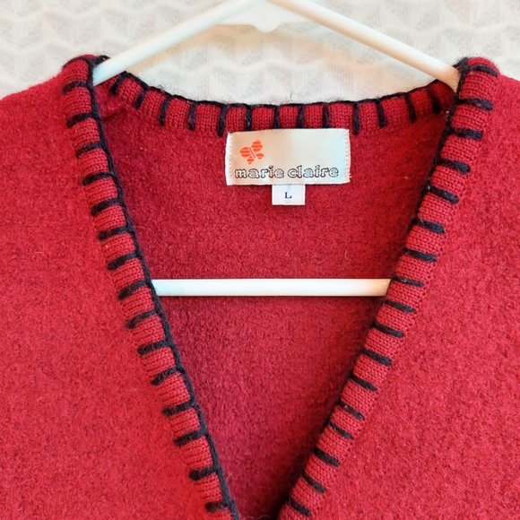 Vintage red wool vest - Picture 10 of 15